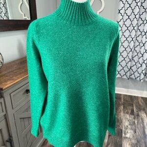 LOFT Green Mock Neck Sweater